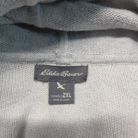 Eddie Bauer 2XL Light Gray Medium Weight Cowl Neck Longsleeve Pullover Sweater - Picture 8 of 9